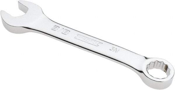 Proto - 3/8" 12 Point Offset Combination Wrench - 15° Offset Angle, 3-3/4" OAL, Steel, Chrome Finish - Caliber Tooling