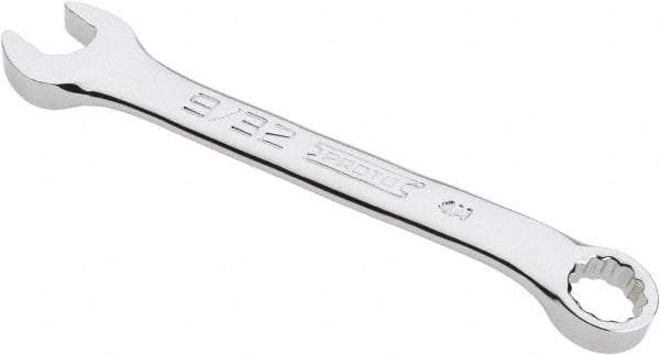 Proto - 9/32" 12 Point Offset Combination Wrench - 15° Offset Angle, 3-25/64" OAL, Steel, Chrome Finish - Caliber Tooling