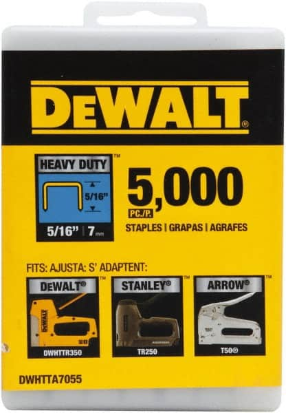 DeWALT - 1/2" Wide Steel Heavy Duty Staples - 15/32" Leg Length - Caliber Tooling