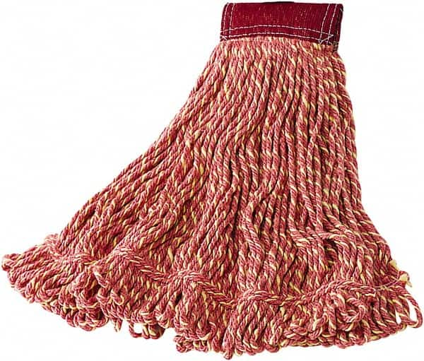 Rubbermaid - 18" Red Head Band, Large Blended Fiber Loop End Mop Head - Hook & Loop Connection - Caliber Tooling