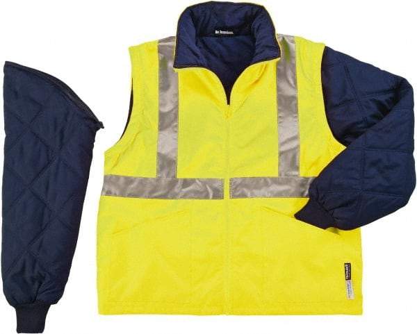 Ergodyne - Size 5XL High Visibility Jacket - Lime, Polyester, Zipper, Snaps Closure - Caliber Tooling