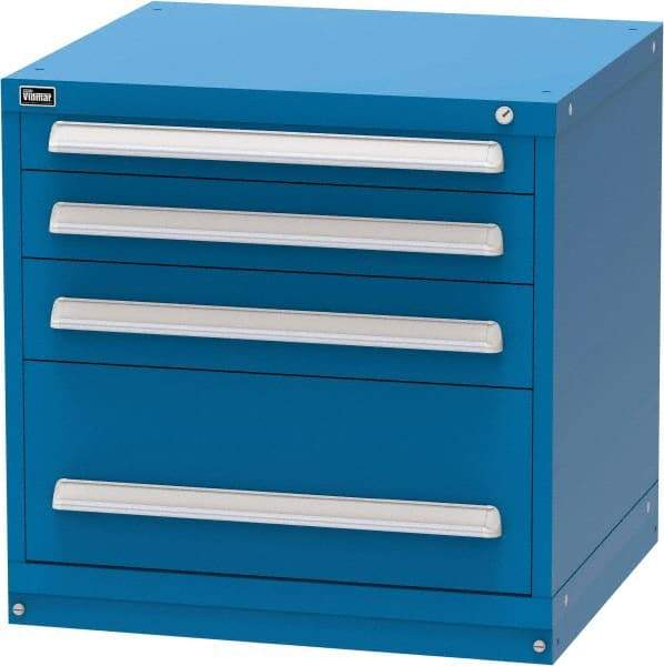 Vidmar - 4 Drawer, Modular Storage Cabinet - Steel, 30" Wide x 27-3/4" Deep x 30" High, Blue - Caliber Tooling