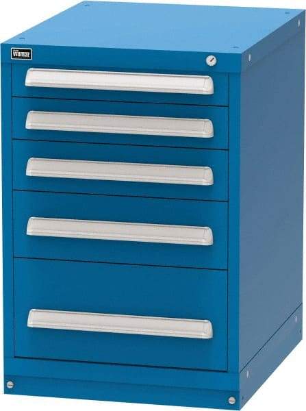 Vidmar - 5 Drawer, Modular Storage Cabinet - Steel, 22-1/2" Wide x 27-3/4" Deep x 33" High, Blue - Caliber Tooling