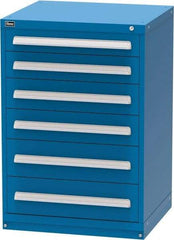 Vidmar - 6 Drawer, Modular Storage Cabinet - Steel, 30" Wide x 27-3/4" Deep x 44" High, Blue - Caliber Tooling