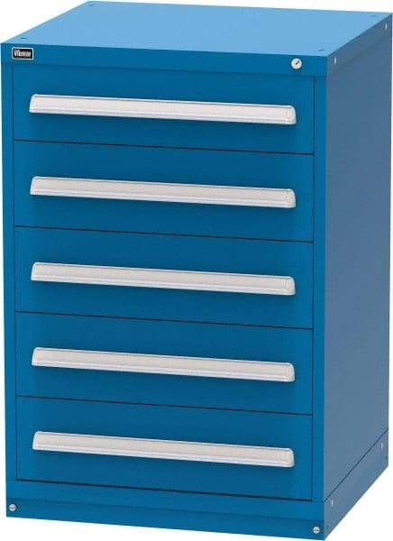 Vidmar - 5 Drawer, Modular Storage Cabinet - Steel, 30" Wide x 27-3/4" Deep x 44" High, Blue - Caliber Tooling