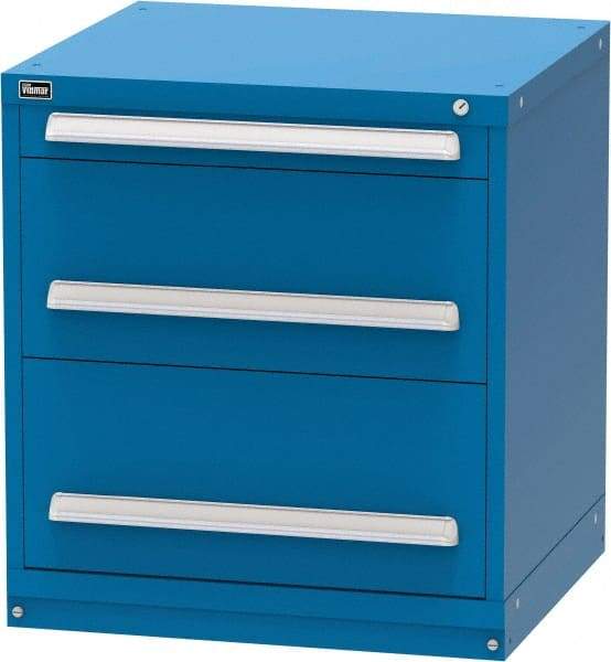 Vidmar - 3 Drawer, Modular Storage Cabinet - Steel, 30" Wide x 27-3/4" Deep x 33" High, Blue - Caliber Tooling