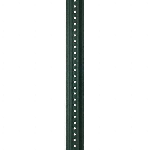 Nucor - 12' High, Powder Coated Traffic Sign Post - Steel, 3/8" Hole Diam, Green - Caliber Tooling