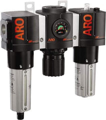 ARO/Ingersoll-Rand - 3/4" NPT Port Heavy Duty 3 Piece Filter-Regulator-Lubricator FRL Unit - Metal Bowl, 199 SCFM, 250 Max psi, 10.75" High x 11.102" Long, Automatic Drain - Caliber Tooling