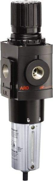 ARO/Ingersoll-Rand - 3/4" NPT Port Heavy Duty 1 Piece Filter/Regulator FRL Unit - Metal Bowl, 236 SCFM, 250 Max psi, 13.642" High x 4.091" Long, Manual Drain - Caliber Tooling