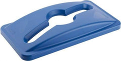 Rubbermaid - Rectangle Lid for Use with 23 Gal Rectangular Recycle Containers - Blue, Polyethylene, For Slim Jim Trash Cans - Caliber Tooling