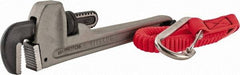 Proto - 10" Aluminum Tethered Straight Pipe Wrench - 1-1/2" Pipe Capacity - Caliber Tooling