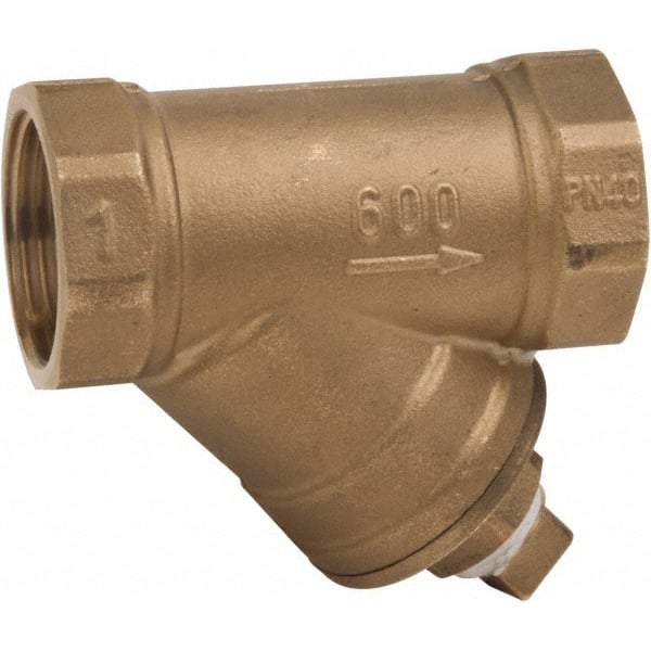 Value Collection - 2" Pipe, Female NPT Ends, Forged Brass Y-Strainer - 600 psi WOG Rating, 150 psi WSP Rating - Caliber Tooling