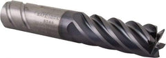 Kennametal - 1/2", 1-1/4" LOC, 1/2" Shank Diam, 3" OAL, 6 Flute, Solid Carbide Square End Mill - Single End, AlTiN Finish, Spiral Flute, 38° Helix, Centercutting, Right Hand Cut, Right Hand Flute, Series UJDE - Caliber Tooling