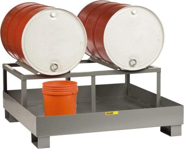 Little Giant - 66 Gal Sump, 2 Drum, Steel Drum Rack - 51" Long x 51" Wide x 22" High - Caliber Tooling