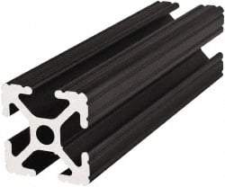 80/20 Inc. - 145 Inches Long x 1 Inch Wide x 1 Inch High, T Slotted Aluminum Extrusion - 0.4379 Square Inches, Black Anodized Finish - Caliber Tooling