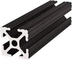 80/20 Inc. - 72 Inches Long x 1 Inch Wide x 1 Inch High, T Slotted Aluminum Extrusion - 0.4379 Square Inches, Black Anodized Finish - Caliber Tooling