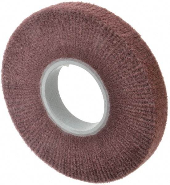 3M - 8" Diam Aluminum Oxide Finishing Flap Wheel - 3" Hole, 1" Wide, Density 7, Nonwoven, Fine Grade, 3,200 Max RPM - Caliber Tooling