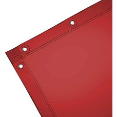 Wilson Industries - 6' High x 8' Wide x 14mm Thick Vinyl Welding Curtain - Orange, Grommet - Caliber Tooling