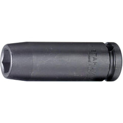 Impact Sockets; Drive Size: 1/2 in; Socket Size (mm): 22; Drive Style: Square; Overall Length (Decimal Inch): 3.3500; Material: Alloy Steel; Finish: Gunmetal; Insulated: No; Non-sparking: No; Deep: Yes; Number Of Points: 6