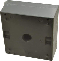 Thomas & Betts - 2 Gang, (3) 1/2" Knockouts, Aluminum Square Outlet Box - 4-9/16" Overall Height x 4-5/8" Overall Width x 2-1/16" Overall Depth, Weather Resistant - Caliber Tooling