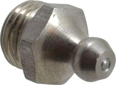 PRO-LUBE - Straight Head Angle, M10x1.0 Metric Stainless Steel Standard Grease Fitting - 11mm Hex - Caliber Tooling