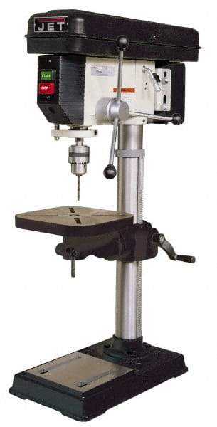 Jet - 15" Swing, Step Pulley Drill Press - 16 Speed, 3/4 hp, Single Phase - Caliber Tooling