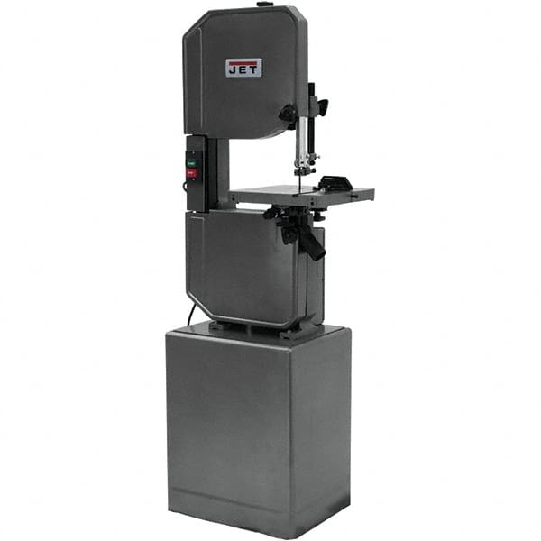 Jet - 13-1/2 Inch Throat Capacity, Step Pulley Vertical Bandsaw - 3300 (Wood), 39, 57, 78, 107, 142, 196, 278 (Metal) SFPM, 1 HP, Three Phase - Caliber Tooling