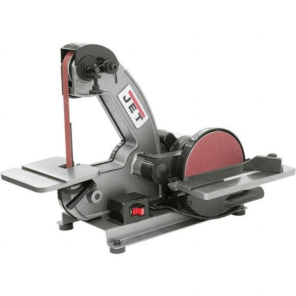 Jet - 42 Inch Long x 1 Inch Wide Belt, 8 Inch Diameter, Vertical Combination Sanding Machine - 3,000 Ft./min Belt Speed, 1/3 HP, Single Phase - Caliber Tooling