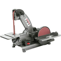 Jet - 42 Inch Long x 1 Inch Wide Belt, 8 Inch Diameter, Vertical Combination Sanding Machine - 3,000 Ft./min Belt Speed, 1/3 HP, Single Phase - Caliber Tooling