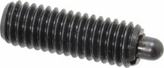 Vlier - 3/8-16, 1-1/8" Thread Length, 3/16" Plunger Projection, Steel Threaded Spring Plunger - 0.186 - 3/16" Max Plunger Diam, 1-1/8" Plunger Length, 5.5 Lb Init End Force, 14.5 Lb Final End Force - Caliber Tooling