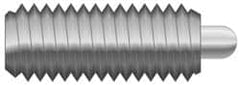 Vlier - 10-32, 3/4" Thread Length, 1/8" Plunger Projection, Stainless Steel Threaded Spring Plunger - 0.09 - 0.092" Max Plunger Diam, 3/4" Plunger Length, 2.9 Lb Init End Force, 11.1 Lb Final End Force - Caliber Tooling