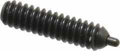 Vlier - 6-32, 17/32" Thread Length, 1/16" Plunger Projection, Steel Threaded Spring Plunger - 0.044 - 0.045" Max Plunger Diam, 17/32" Plunger Length, 1 Lb Init End Force, 1.6 Lb Final End Force, 0.063" Hex - Caliber Tooling