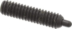 Vlier - 8-32, 5/8" Thread Length, 3/32" Plunger Projection, Steel Threaded Spring Plunger - 0.069 - 0.07" Max Plunger Diam, 5/8" Plunger Length, 2.7 Lb Init End Force, 7.3 Lb Final End Force, 0.063" Hex - Caliber Tooling