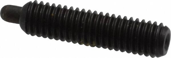 Vlier - 10-32, 3/4" Thread Length, 1/8" Plunger Projection, Steel Threaded Spring Plunger - 0.091 - 0.092" Max Plunger Diam, 3/4" Plunger Length, 2.9 Lb Init End Force, 11.1 Lb Final End Force, 0.063" Hex - Caliber Tooling