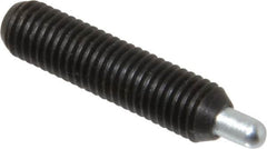 Vlier - 1/4-28, 1" Thread Length, 3/16" Plunger Projection, Steel Threaded Spring Plunger - 0.117 - 0.118" Max Plunger Diam, 1" Plunger Length, 1 Lb Init End Force, 4 Lb Final End Force, 0.079" Hex - Caliber Tooling