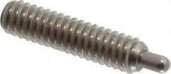 Vlier - 1/4-20, 1" Thread Length, 3/16" Plunger Projection, Stainless Steel Threaded Spring Plunger - 0.117 - 0.118" Max Plunger Diam, 1" Plunger Length, 3 Lb Init End Force, 13 Lb Final End Force, 0.079" Hex - Caliber Tooling