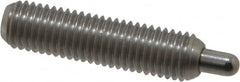 Vlier - 1/4-28, 1" Thread Length, 3/16" Plunger Projection, Stainless Steel Threaded Spring Plunger - 0.117 - 0.118" Max Plunger Diam, 1" Plunger Length, 3 Lb Init End Force, 13 Lb Final End Force, 0.079" Hex - Caliber Tooling