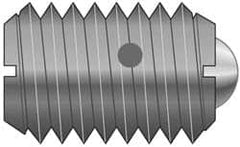 Vlier - M12x1.75, 8mm Ball Diam, 22mm Body Length, 2.5mm Max Ball Reach, Threaded Ball Plunger - Stainless Steel Body, Nylon Ball, 2.25 Lb Initial End Force, 4.5 Lb Final End Force - Caliber Tooling