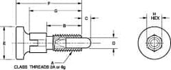 Vlier - M10x1.5, 20mm Thread Length, 0.236" Max Plunger Diam, 0.22 Lb Init to 2.02 Lb Final End Force, Knob Handle Plunger - Delrin Knob, 0.98" Body Length, 0.79" Length Under Head/Shoulder, 0.196" Plunger Projection - Caliber Tooling