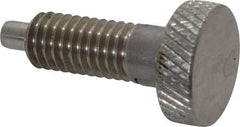 Vlier - 3/8-16, 3/4" Thread Length, 0.185 to 0.186" Max Plunger Diam, 0.5 Lb Init to 3 Lb Final End Force, Locking Knob Handle Plunger - Knurled Knob, 0.97" Length Under Head/Shoulder, 0.22" Plunger Projection - Caliber Tooling