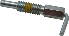 Vlier - 1/2-13, 1.1" Thread Length, 0.31" Plunger Diam, 1 Lb Init to 5 Lb Final End Force, Steel L Handle Plunger - 2.11" Body Length, 1-1/4" Length Under Head, Locking Element, 3/4" Plunger Projection - Caliber Tooling