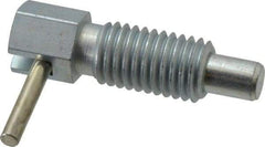 Vlier - 5/8-11, 1.07" Thread Length, 0.38" Plunger Diam, 0.75 Lb Init to 2.5 Lb Final End Force, Steel Locking L Handle Plunger - 1.88" Body Length, 1-1/4" Length Under Head, 1/2" Plunger Projection - Caliber Tooling