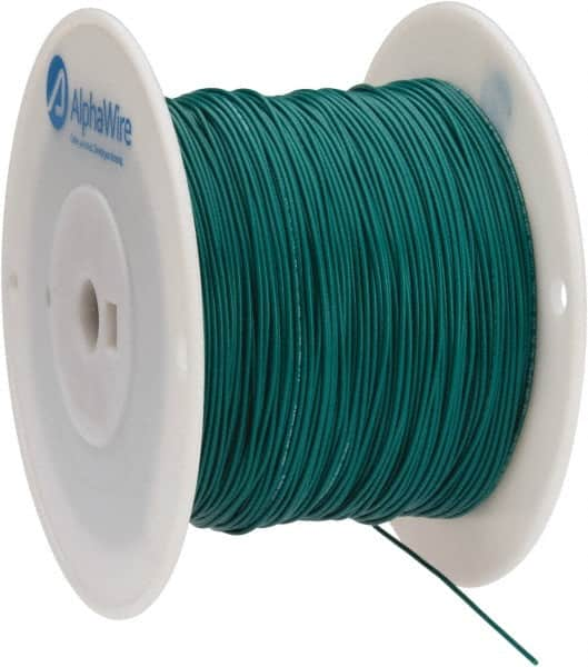 Alpha Wire - 22 AWG, 7 Strand, 305 m OAL, Tinned Copper Hook Up Wire - Green PVC Jacket, 0.062" Diam - Caliber Tooling