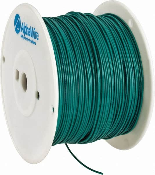 Alpha Wire - 18 AWG, 1 Strand, 305 m OAL, Tinned Copper Hook Up Wire - Green PVC Jacket, 0.072" Diam - Caliber Tooling