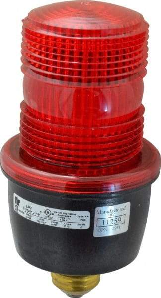 Federal Signal Corp - 120 VAC, 4X NEMA Rated, Strobe Tube, Red, Low Profile Mini Strobe Light - 65 to 95 Flashes per min, 3-1/8 Inch Diameter, 6.1 Inch High, IP66 Ingress Rating, Screw Mount - Caliber Tooling