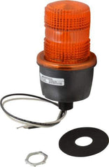 Federal Signal Corp - 120 VAC, 4X NEMA Rated, Strobe Tube, Amber, Low Profile Mini Strobe Light - 65 to 95 Flashes per min, 1/2 Inch Pipe, 3-1/8 Inch Diameter, 5.8 Inch High, IP66 Ingress Rating, Pipe Mount - Caliber Tooling