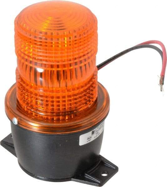 Federal Signal Corp - 12 to 48 VDC, 4X NEMA Rated, Strobe Tube, Amber, Low Profile Mini Strobe Light - 65 to 95 Flashes per min, 3-1/8 Inch Diameter, 5.1 Inch High, IP66 Ingress Rating, T Mount - Caliber Tooling