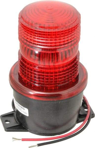 Federal Signal Corp - 12 to 48 VDC, 4X NEMA Rated, Strobe Tube, Red, Low Profile Mini Strobe Light - 65 to 95 Flashes per min, 3-1/8 Inch Diameter, 5.1 Inch High, IP66 Ingress Rating, T Mount - Caliber Tooling