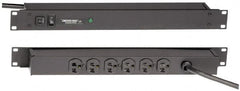 Wiremold - 6 Outlets, 120 Volts, 20 Amps, 6' Cord, Power Outlet Strip - 1 Circuits, Rack Mount, 5-15P NEMA Configuration, 19" Strip, cULus, UL Listed File 1449 - Caliber Tooling