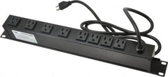 Wiremold - 8 Outlets, 120 Volts, 15 Amps, 6' Cord, Power Outlet Strip - 1 Circuits, Rack Mount, 5-15R NEMA Configuration, 19" Strip, cULus, UL Listed File 1449 - Caliber Tooling